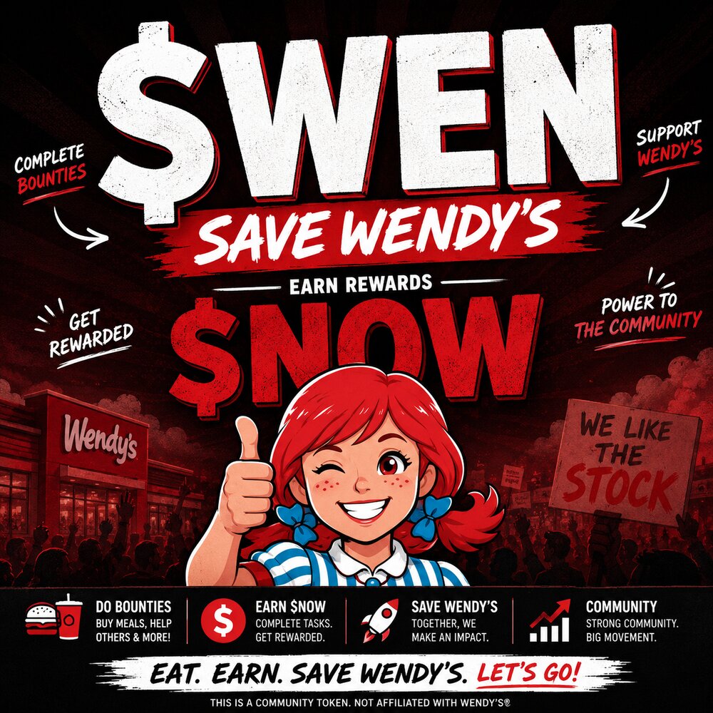 Do bounties. Earn $NOW. Save Wendy's. Power to the community.